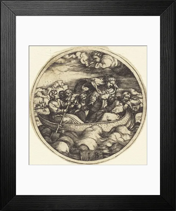 Framed Print : Christ Stilling the Storm. Creator: Master I. B Framed Print : Christ Stilling the Storm. Creator: Master I. B