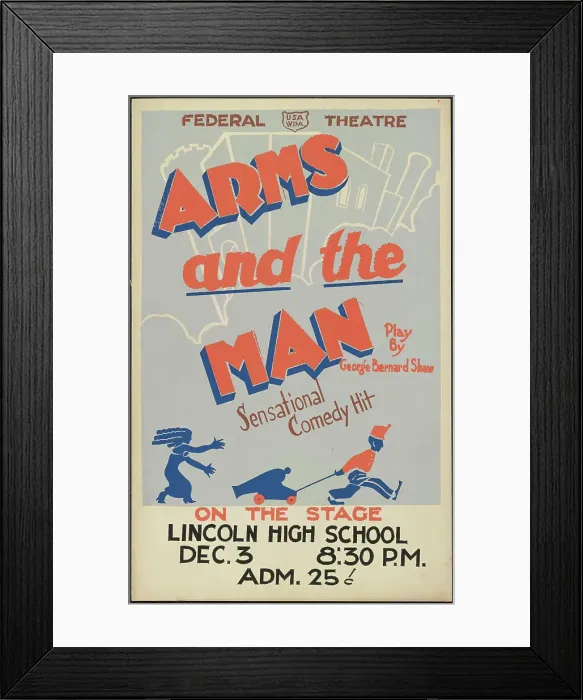 Framed Print : Arms and the Man, [193-]. Creator: Unknown