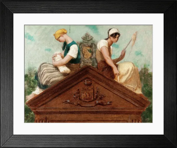 Framed Print : Esquisse pour la salle des mariages de la mairie du 13ème arrondissement : Vertus civiques. 1878. Creator: Gustave Boulanger
