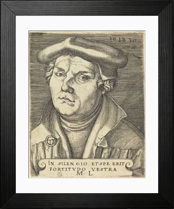 Framed Print : Martin Luther, 1530. Creator: Master I. B Framed Print : Martin Luther, 1530. Creator: Master I. B