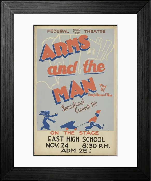 Framed Print : Arms and the Man, [193-]. Creator: Unknown