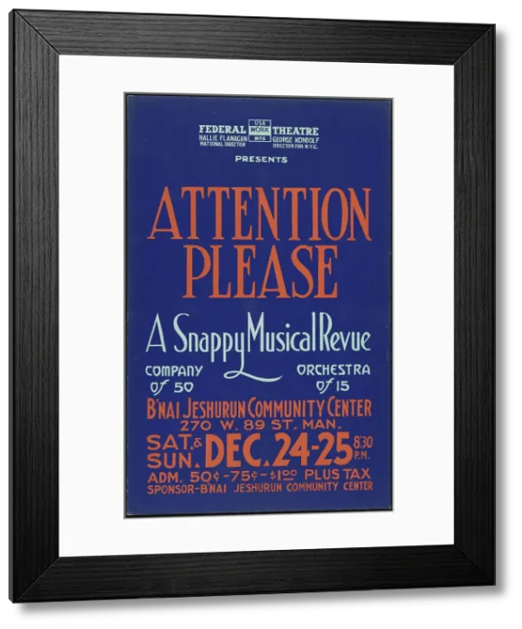 Framed Print : Attention Please, [193-]. Creator: Unknown