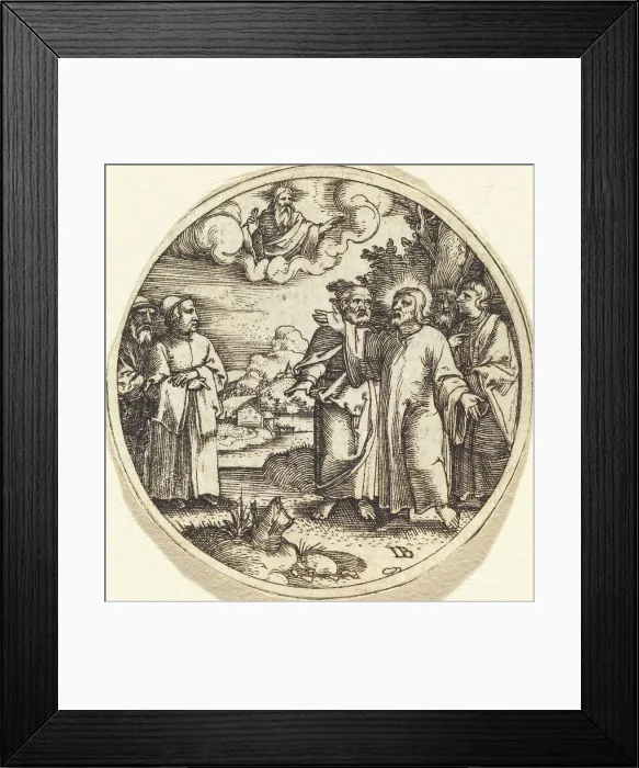 Framed Print : Christ with Three of His Apostles. Creator: Master I. B Framed Print : Christ with Three of His Apostles. Creator: Master I. B