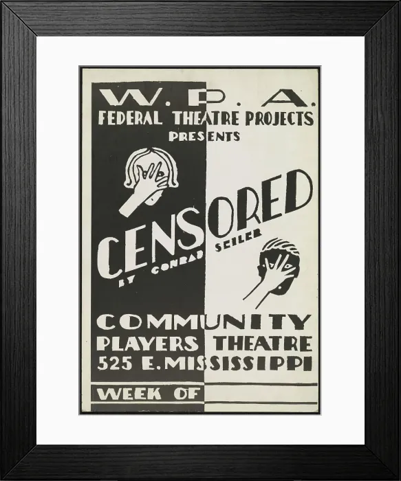 Framed Print : Censored, [193-]. Creator: Unknown