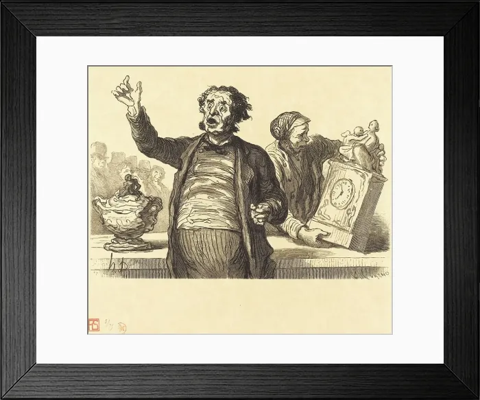 Framed Print : L'Hotel des Commissaires-priseurs: Le Crieur public, 1864. Creator: Charles Maurand Framed Print : L'Hotel des Commissaires-priseurs: Le Crieur public, 1864. Creator: Charles Maurand
