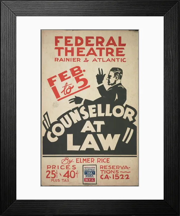 Framed Print : Counsellor at Law, [193-]. Creator: Unknown
