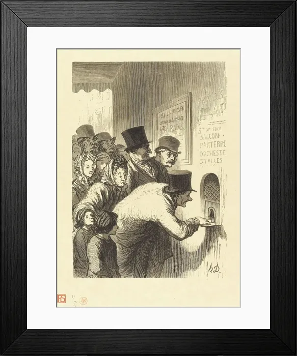Framed Print : Un Guichet de théâtre, 1862. Creator: Charles Maurand Framed Print : Un Guichet de théâtre, 1862. Creator: Charles Maurand