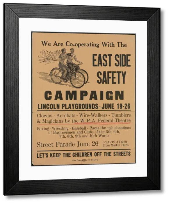 Framed Print : East Side Safety Campaign, [193-]. Creator: Unknown