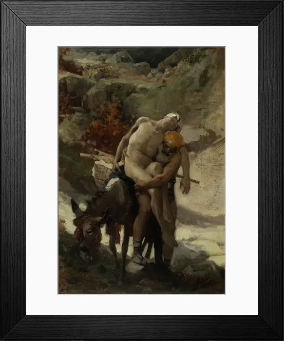 Framed Print : The Good Samaritan - sketch, 1878. Creator: Aime Morot Framed Print : The Good Samaritan - sketch, 1878. Creator: Aime Morot