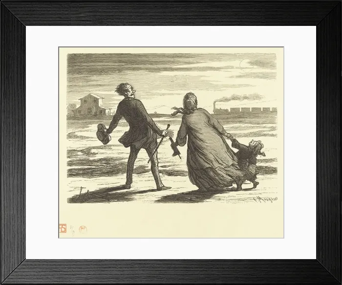 Framed Print : Trop tard!, 1862. Creator: Charles Maurand Framed Print : Trop tard!, 1862. Creator: Charles Maurand