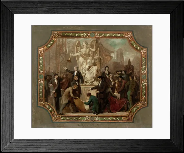 Framed Print : Esquisse pour la salle des mariages de la mairie du 19ème arrondissement : Allégorie des... 1880. Creator: Emile Jean Baptiste Philippe Bin Framed Print : Esquisse pour la salle des mariages de la mairie du 19ème arrondissement : Allégorie des... 1880. Creator: Emile Jean Baptiste Philippe Bin