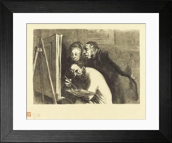 Framed Print : Peintres et bourgeois, 1862. Creator: Charles Maurand Framed Print : Peintres et bourgeois, 1862. Creator: Charles Maurand
