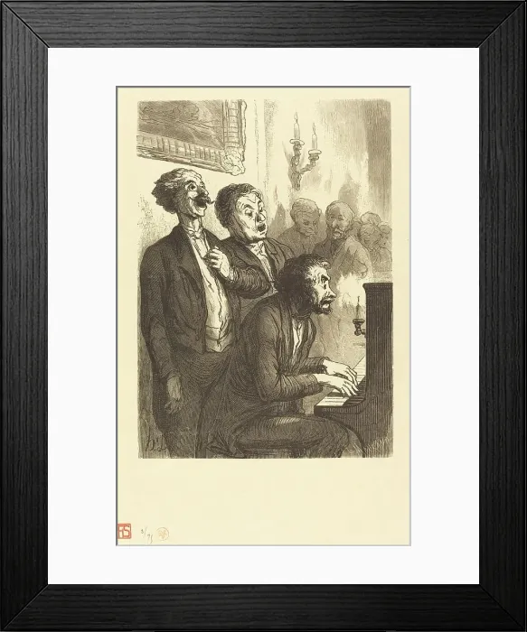 Framed Print : Les Chanteurs de salon, 1862. Creator: Charles Maurand Framed Print : Les Chanteurs de salon, 1862. Creator: Charles Maurand