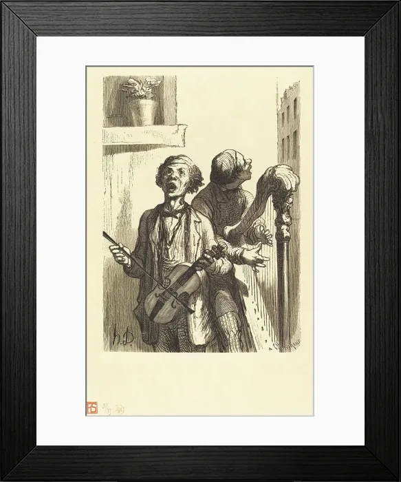 Framed Print : Les Chanteurs de rue, 1862. Creator: Charles Maurand Framed Print : Les Chanteurs de rue, 1862. Creator: Charles Maurand
