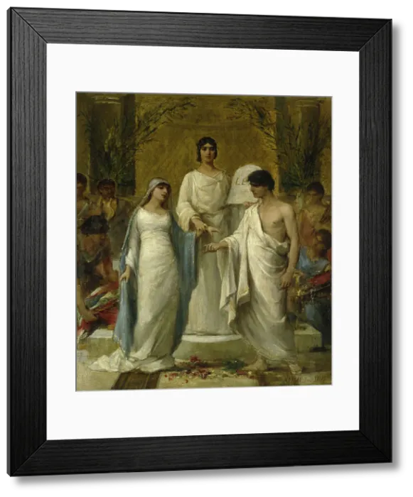 Framed Print : Sketch for the salle des mariages...of the town hall in the 2nd arrondissement: Marriage, 1880. Creator: Moreau De Tours Framed Print : Sketch for the salle des mariages...of the town hall in the 2nd arrondissement: Marriage, 1880. Creator: Moreau De Tours