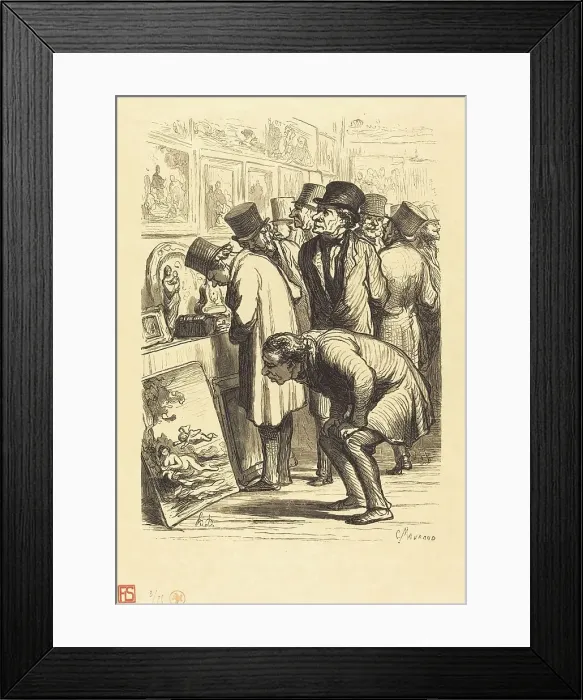 Framed Print : Une Salle de l'hotel Drouot un jour d'exposition, 1862. Creator: Charles Maurand Framed Print : Une Salle de l'hotel Drouot un jour d'exposition, 1862. Creator: Charles Maurand