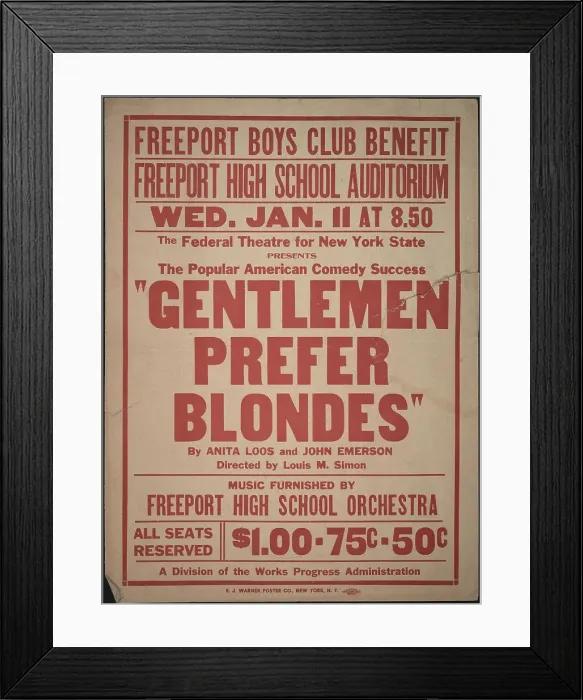 Framed Print : Gentlemen Prefer Blondes, [193-]. Creator: Unknown