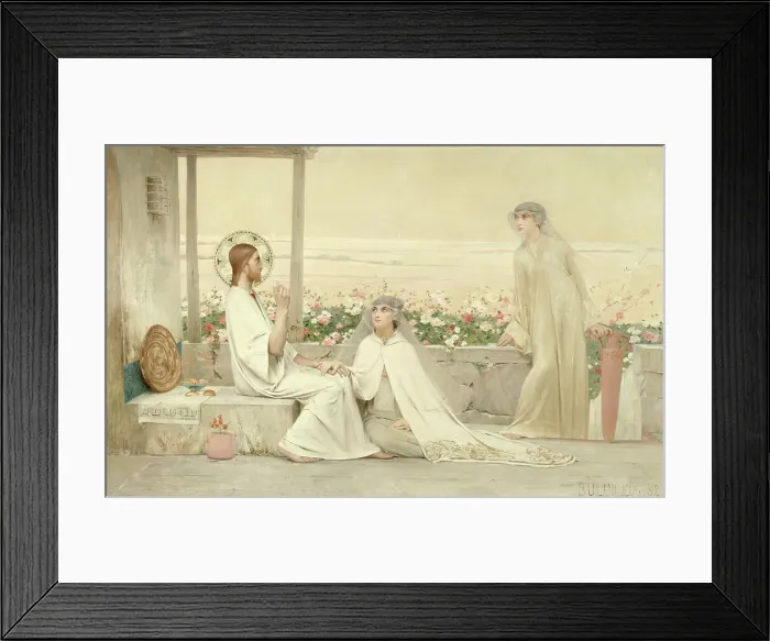 Framed Print : Le Christ chez Marthe et Marie, 1882. Creator: Eugène Buland Framed Print : Le Christ chez Marthe et Marie, 1882. Creator: Eugène Buland