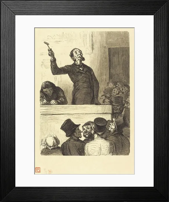 Framed Print : L'Hotel des ventes: le Commissaire-priseur, 1863. Creator: Charles Maurand Framed Print : L'Hotel des ventes: le Commissaire-priseur, 1863. Creator: Charles Maurand