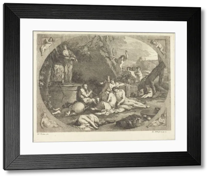 Framed Print : Bacchanal, 1770. Creator: Jacob Wilhelm Mechau Framed Print : Bacchanal, 1770. Creator: Jacob Wilhelm Mechau