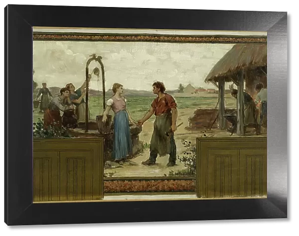 Esquisse pour la mairie de Saint-Maur-des-Fossés : Les fiançailles, 1883. Creator: Paul Albert Baudouin