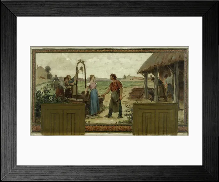 Framed Print : Esquisse pour la mairie de Saint-Maur-des-Fossés : Les fiançailles, 1883. Creator: Paul Albert Baudouin Framed Print : Esquisse pour la mairie de Saint-Maur-des-Fossés : Les fiançailles, 1883. Creator: Paul Albert Baudouin
