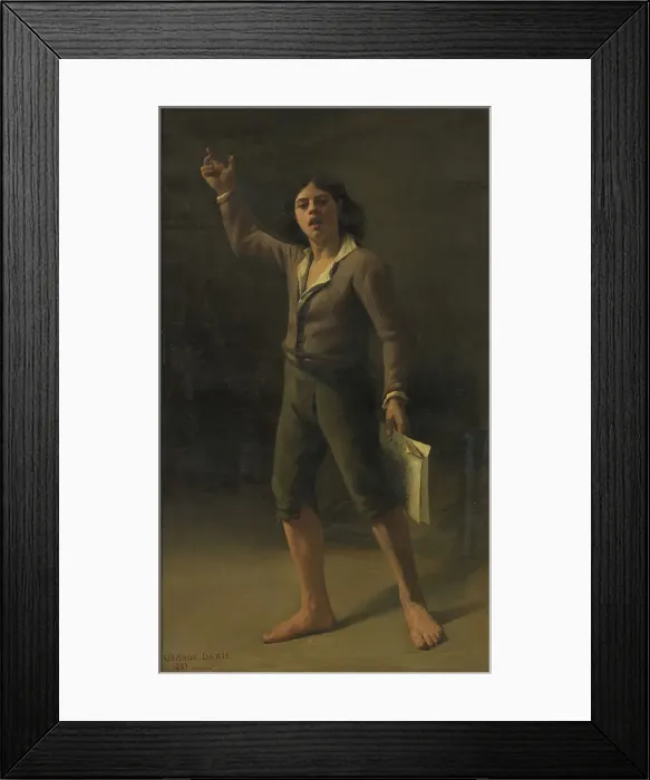 Framed Print : Enfant du peuple criant une victoire - 1793, (1883). Creator: Germaine Dawis Framed Print : Enfant du peuple criant une victoire - 1793, (1883). Creator: Germaine Dawis