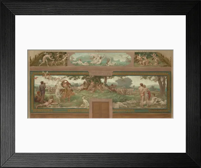 Framed Print : Esquisse pour la mairie de Saint-Maur-des-Fossés : les Vertus opposées au Vice (Jeunesse... 1883. Creator: Paul Milliet)