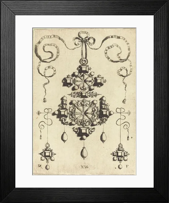 Framed Print : Pendant with Two Double Crosses, Surrounded by Four Diamond-Shaped Stones... Creator: Daniel Mignot Framed Print : Pendant with Two Double Crosses, Surrounded by Four Diamond-Shaped Stones... Creator: Daniel Mignot