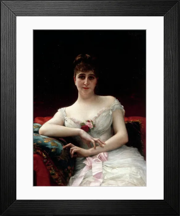 Framed Print : Portrait de Madame Edouard Hervé, 1884. Creator: Alexandre Cabanel Framed Print : Portrait de Madame Edouard Hervé, 1884. Creator: Alexandre Cabanel