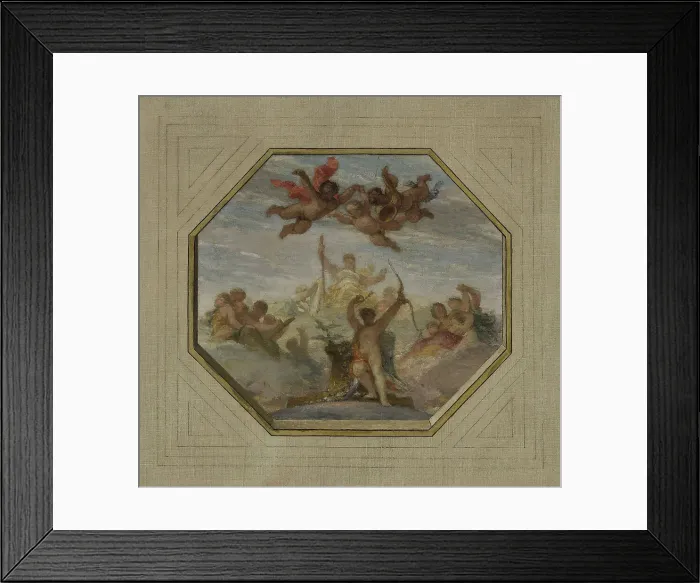 Framed Print : Esquisse pour la salle des mariages de la mairie du 15e arrondissement : Allégorie... 1884. Creator: Armand Felix Marie Jobbe-Duval Framed Print : Esquisse pour la salle des mariages de la mairie du 15e arrondissement : Allégorie... 1884. Creator: Armand Felix Marie Jobbe-Duval