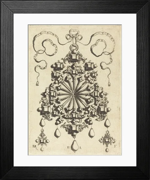 Framed Print : Large Pendant with Star at Centre. Creator: Daniel Mignot Framed Print : Large Pendant with Star at Centre. Creator: Daniel Mignot