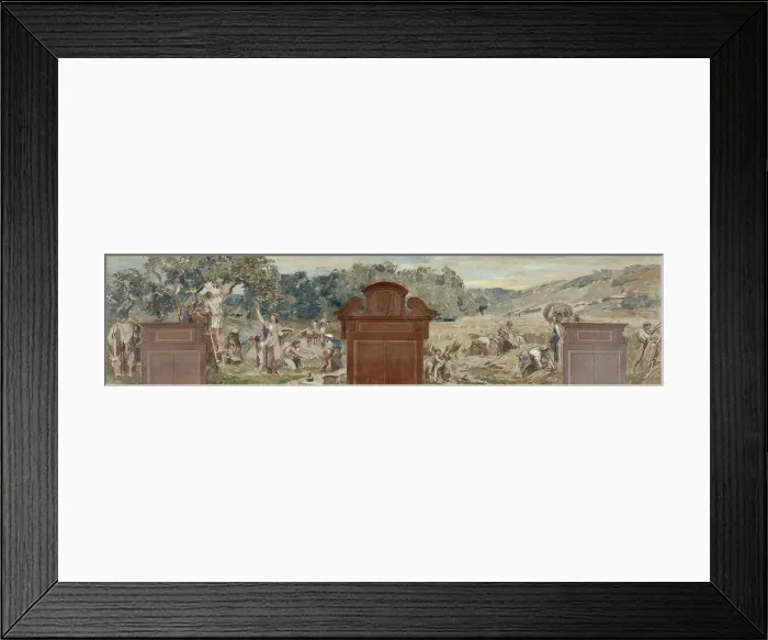 Framed Print : Esquisse pour la salle des fêtes de la mairie de Pantin : La cueillette. La moisson, 1886. Creator: Francois Lafon Framed Print : Esquisse pour la salle des fêtes de la mairie de Pantin : La cueillette. La moisson, 1886. Creator: Francois Lafon