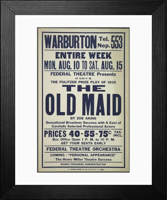 Framed Print : The Old Maid, [Yonkers, NY?], [193-]. Creator: Unknown