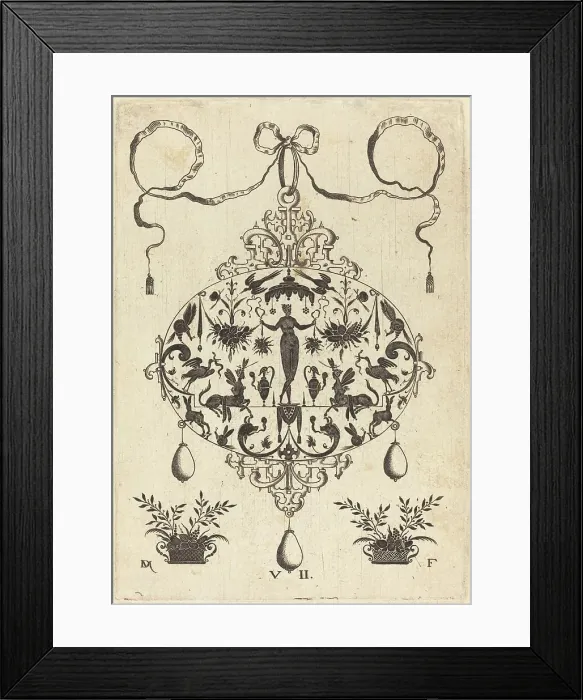 Framed Print : Large Pendant, Flora Standing, Holding a Fruit Garland, 1596. Creator: Daniel Mignot Framed Print : Large Pendant, Flora Standing, Holding a Fruit Garland, 1596. Creator: Daniel Mignot