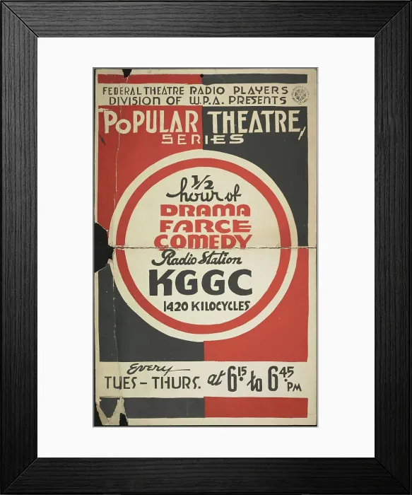 Framed Print : Radio Station KGGC, [193-]. Creator: Unknown