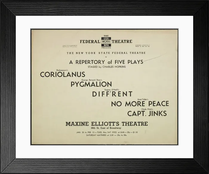 Framed Print : A Repertory of Five Plays, [193-]. Creator: Unknown