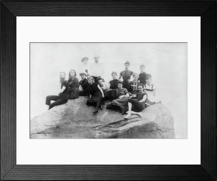 Framed Print : Frances Benjamin Johnston and family in bathing suits, n.d.. Creator: Frances Benjamin Johnston Framed Print : Frances Benjamin Johnston and family in bathing suits, n.d.. Creator: Frances Benjamin Johnston