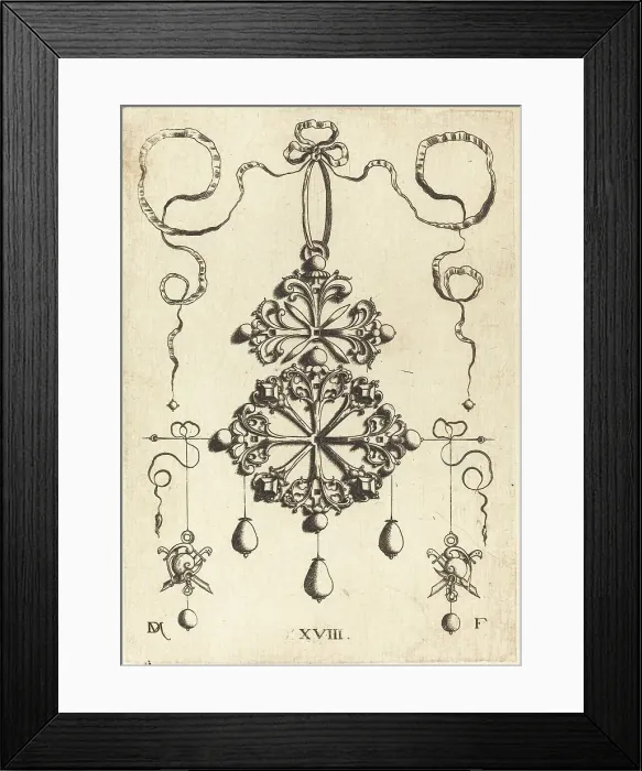 Framed Print : Pendant with Two Double Crosses. Creator: Daniel Mignot Framed Print : Pendant with Two Double Crosses. Creator: Daniel Mignot