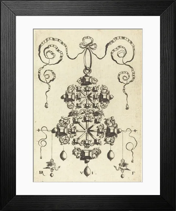 Framed Print : Large Pendant with Two Double Crosses, Surrounded by Six Large and Sixteen Small... Creator: Daniel Mignot Framed Print : Large Pendant with Two Double Crosses, Surrounded by Six Large and Sixteen Small... Creator: Daniel Mignot