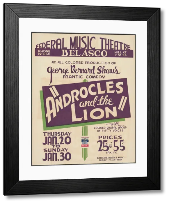 Framed Print : Androcles and the Lion, [193-]. Creator: Unknown