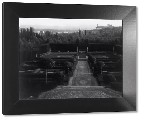 Villa I Tatti, estate of art historian Bernard Berenson, Ponte a Mensola, Italy: Garden, 1925. Creator: Frances Benjamin Johnston