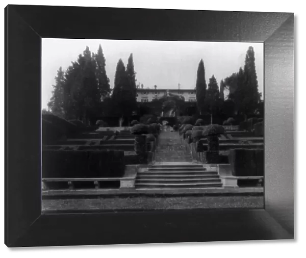 Villa I Tatti, estate of art historian Bernard Berenson, Ponte a Mensola, Italy: Garden... 1925. Creator: Frances Benjamin Johnston