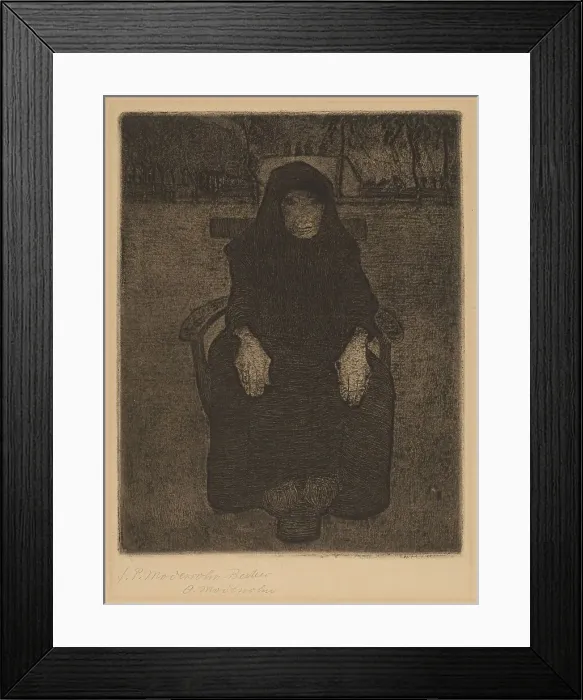 Framed Print : Seated Old Woman, c. 1900. Creator: Paula Modersohn-Becker Framed Print : Seated Old Woman, c. 1900. Creator: Paula Modersohn-Becker