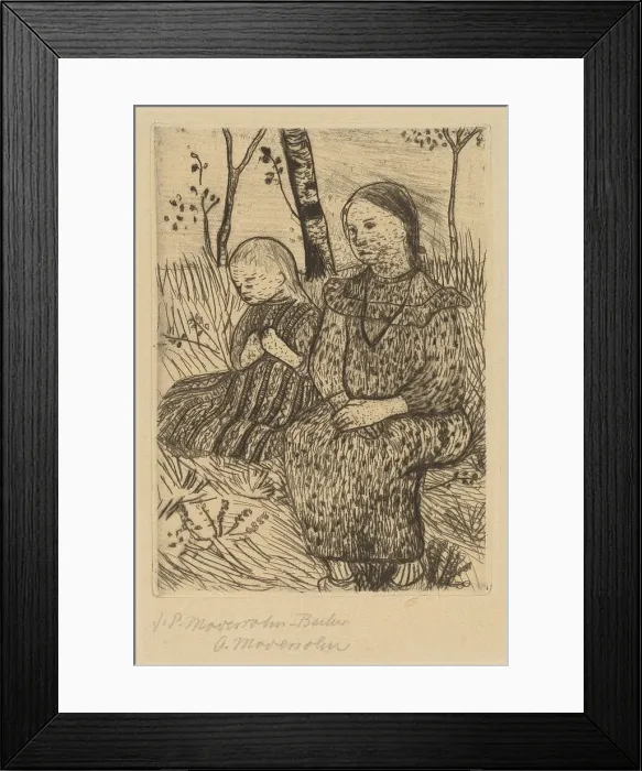 Framed Print : Two Peasant Girls, c. 1900. Creator: Paula Modersohn-Becker Framed Print : Two Peasant Girls, c. 1900. Creator: Paula Modersohn-Becker
