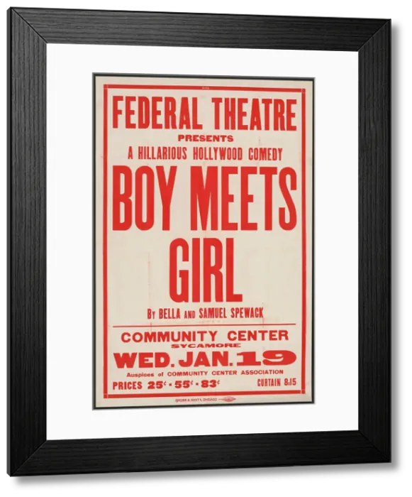 Framed Print : Boy Meets Girl, [193-]. Creator: Unknown
