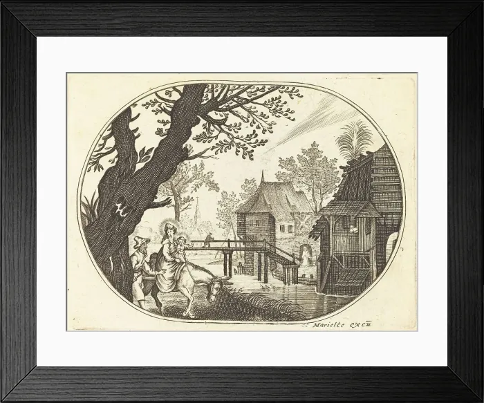 Framed Print : The Flight into Egypt. Creator: Balthasar Moncornet Framed Print : The Flight into Egypt. Creator: Balthasar Moncornet