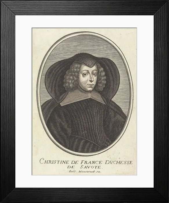 Framed Print : Christine of France. Creator: Balthasar Moncornet Framed Print : Christine of France. Creator: Balthasar Moncornet