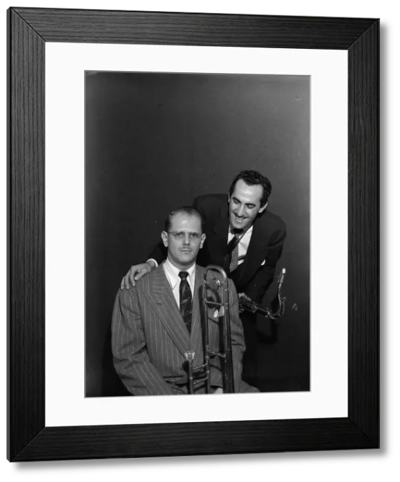 Framed Print : Portrait of Bill Harris and Charlie Ventura, William P. Gottlieb's home... N.Y. 1947. Creator: William Paul Gottlieb Framed Print : Portrait of Bill Harris and Charlie Ventura, William P. Gottlieb's home... N.Y. 1947. Creator: William Paul Gottlieb
