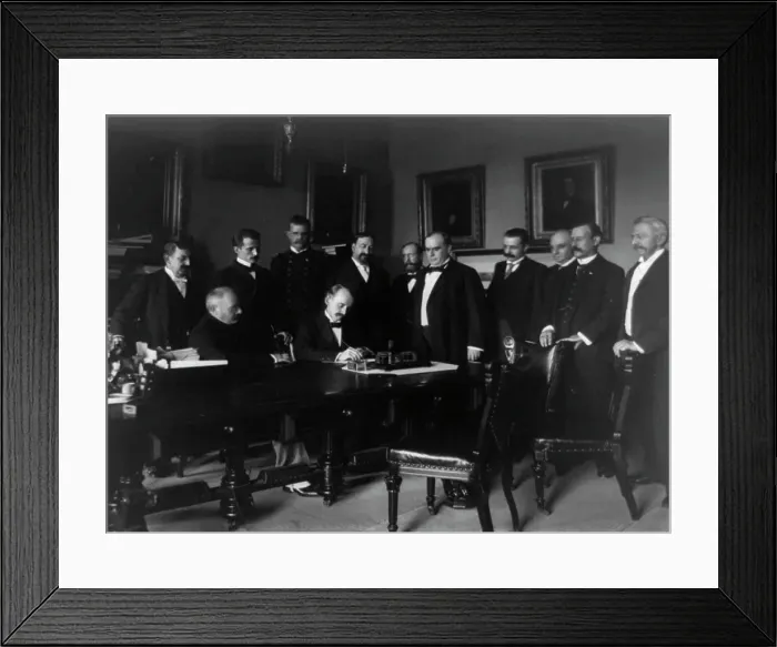 Framed Print : Cabinet Room, White House, Aug. 12, 1898. Secy. of State William R. Day signing, c1898. Creator: Frances Benjamin Johnston Framed Print : Cabinet Room, White House, Aug. 12, 1898. Secy. of State William R. Day signing, c1898. Creator: Frances Benjamin Johnston